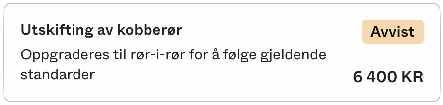 change rejected example screenshot